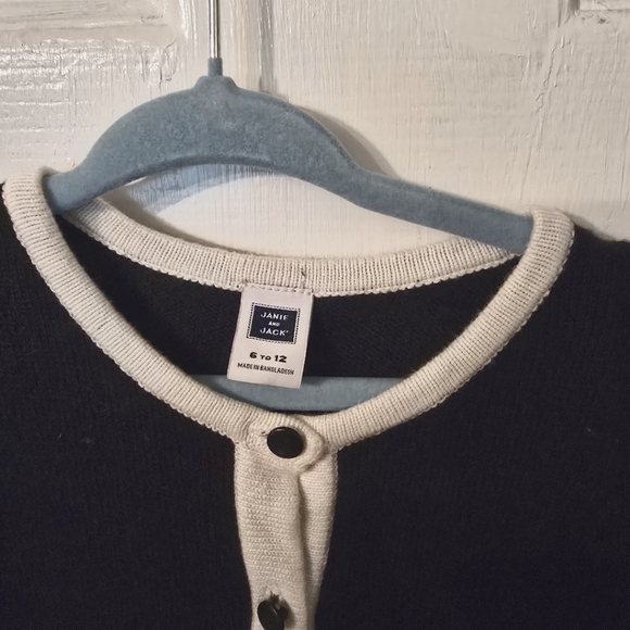 Janie and Jack Baby Girl Black and White Cardigan Size 6-12M - Picture 3 of 3